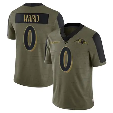 Jonathan Ward Youth Limited Olive Baltimore Ravens 2021 Salute To Service Jersey