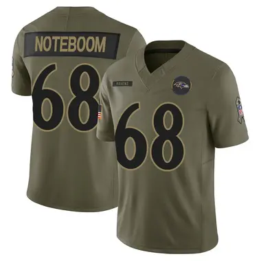 Joseph Noteboom Youth Limited Olive Baltimore Ravens 2025 Salute to Service Jersey