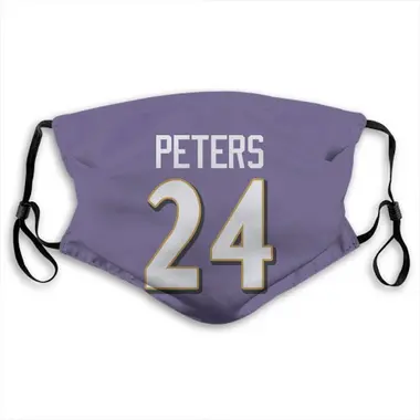 Marcus Peters Name & Number Purple Baltimore Ravens Face Mask