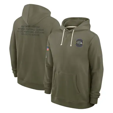 Men's Olive Baltimore Ravens 2025 Salute to Service Sideline Hoodie