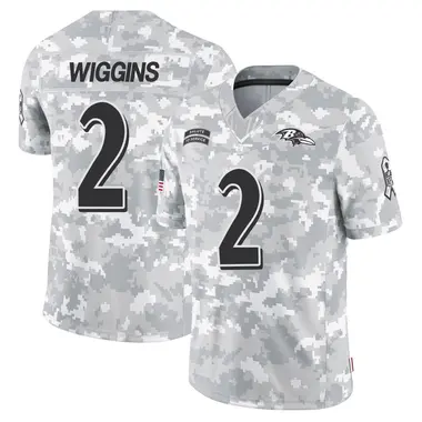 Nate Wiggins Men's Limited Arctic Camo Baltimore Ravens 2024 Salute to Service Jersey