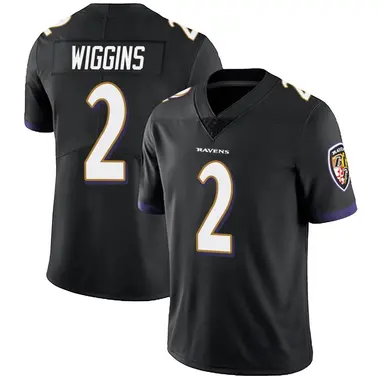 Nate Wiggins Men's Limited Black Baltimore Ravens Alternate Vapor Untouchable Jersey