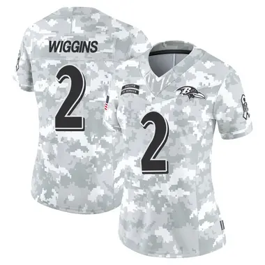 Nate Wiggins Women's Limited Arctic Camo Baltimore Ravens 2024 Salute to Service Jersey