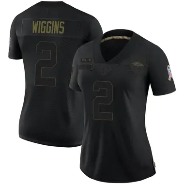 Nate Wiggins Women's Limited Black Baltimore Ravens 2020 Salute To Service Jersey