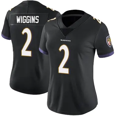 Nate Wiggins Women's Limited Black Baltimore Ravens Alternate Vapor Untouchable Jersey