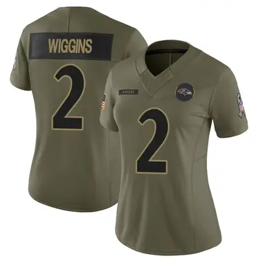 Nate Wiggins Women's Limited Olive Baltimore Ravens 2025 Salute to Service Jersey