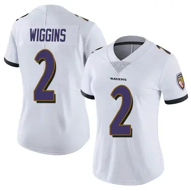 Nate Wiggins Women's Limited White Baltimore Ravens Vapor Untouchable Jersey