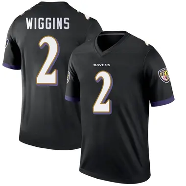 Nate Wiggins Youth Legend Black Baltimore Ravens Jersey