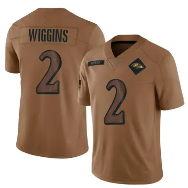 Nate Wiggins Youth Limited Brown Baltimore Ravens 2023 Salute To Service Jersey