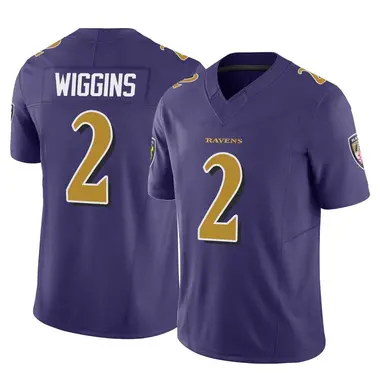 Nate Wiggins Youth Limited Purple Baltimore Ravens Vapor F.U.S.E. Jersey