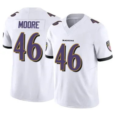 Nick Moore Men's Limited White Baltimore Ravens Vapor F.U.S.E. Jersey