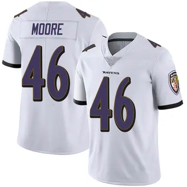 Nick Moore Men's Limited White Baltimore Ravens Vapor Untouchable Jersey