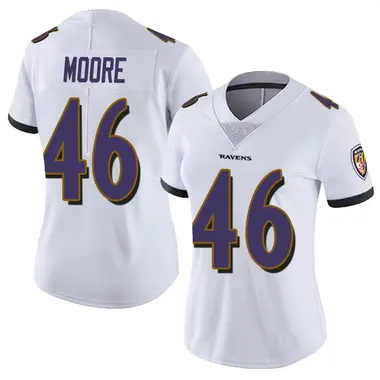 Nick Moore Women's Limited White Baltimore Ravens Vapor Untouchable Jersey