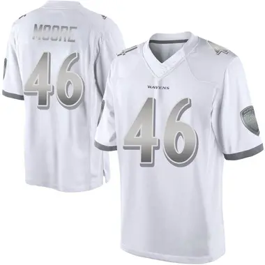 Nick Moore Youth Limited White Baltimore Ravens Platinum Jersey