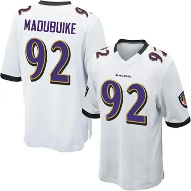 Nnamdi Madubuike Men's Game White Baltimore Ravens Jersey