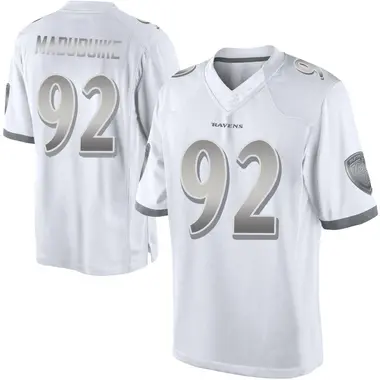 Nnamdi Madubuike Men's Limited White Baltimore Ravens Platinum Jersey