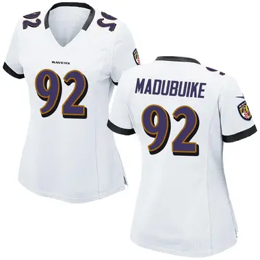 Nnamdi Madubuike Women's Game White Baltimore Ravens Jersey