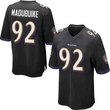 Nnamdi Madubuike Youth Game Black Baltimore Ravens Jersey