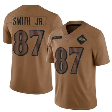 Octavian Smith Jr. Men's Limited Brown Baltimore Ravens 2023 Salute To Service Jersey