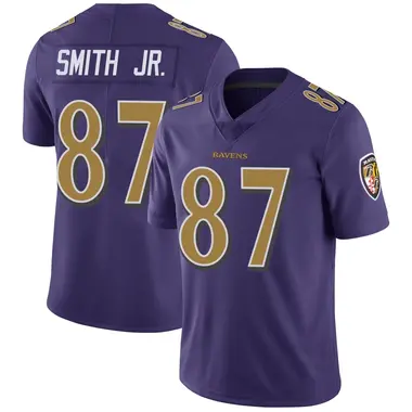 Octavian Smith Jr. Men's Limited Purple Baltimore Ravens Color Rush Vapor Untouchable Jersey