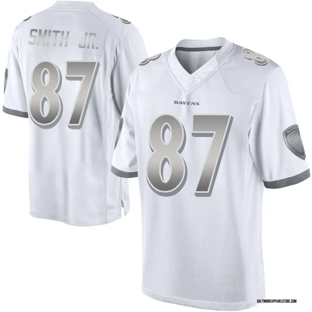 Octavian Smith Jr. Men's Limited White Baltimore Ravens Platinum Jersey