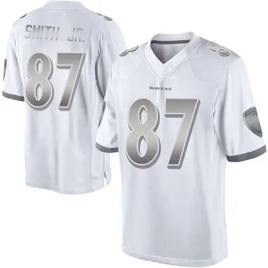 Octavian Smith Jr. Men's Limited White Baltimore Ravens Platinum Jersey