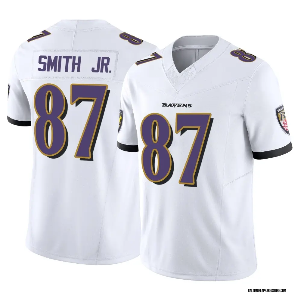 Octavian Smith Jr. Men's Limited White Baltimore Ravens Vapor F.U.S.E. Jersey