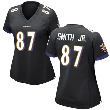 Octavian Smith Jr. Women's Game Black Baltimore Ravens Jersey