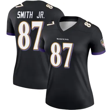 Octavian Smith Jr. Women's Legend Black Baltimore Ravens Jersey