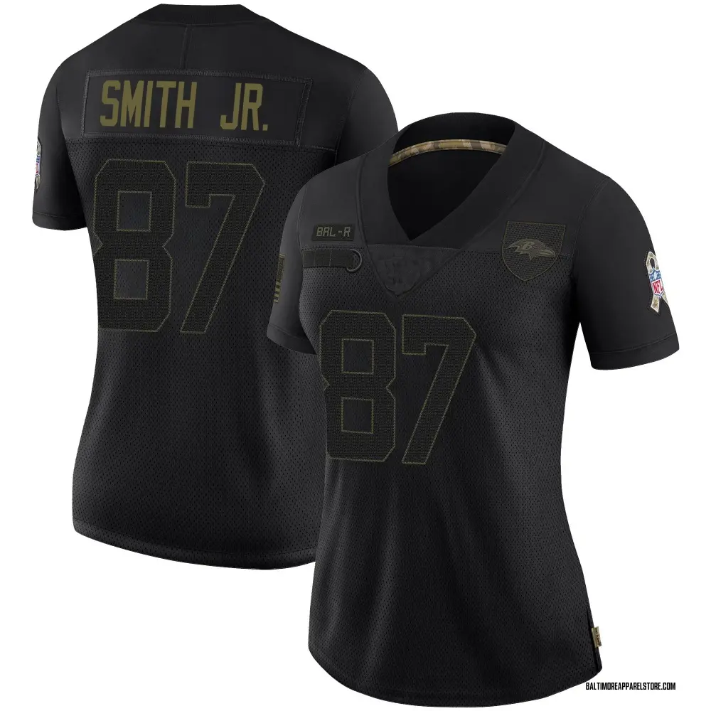 Octavian Smith Jr. Women's Limited Black Baltimore Ravens 2020 Salute To Service Jersey
