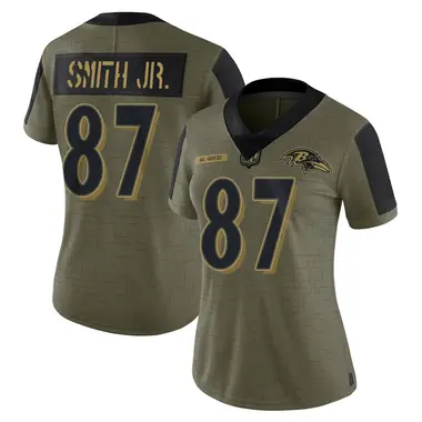 Octavian Smith Jr. Women's Limited Olive Baltimore Ravens 2021 Salute To Service Jersey