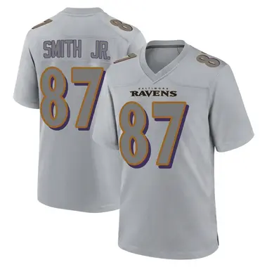 Octavian Smith Jr. Youth Game Gray Baltimore Ravens Atmosphere Fashion Jersey