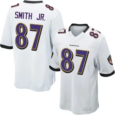 Octavian Smith Jr. Youth Game White Baltimore Ravens Jersey