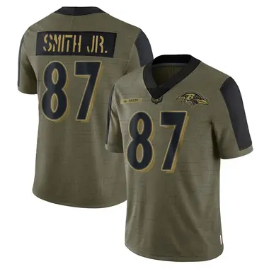 Octavian Smith Jr. Youth Limited Olive Baltimore Ravens 2021 Salute To Service Jersey