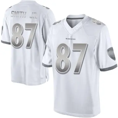 Octavian Smith Jr. Youth Limited White Baltimore Ravens Platinum Jersey