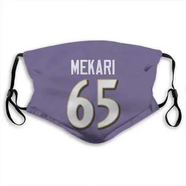Patrick Mekari Name & Number Purple Baltimore Ravens Face Mask
