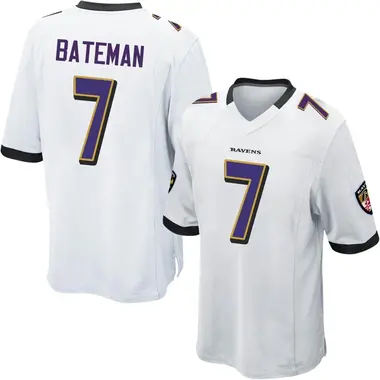 Rashod Bateman Men's Game White Baltimore Ravens Jersey