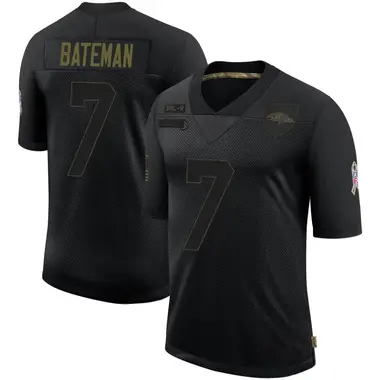 Rashod Bateman Men's Limited Black Baltimore Ravens 2020 Salute To Service Jersey