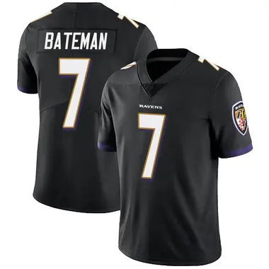 Rashod Bateman Men's Limited Black Baltimore Ravens Alternate Vapor Untouchable Jersey