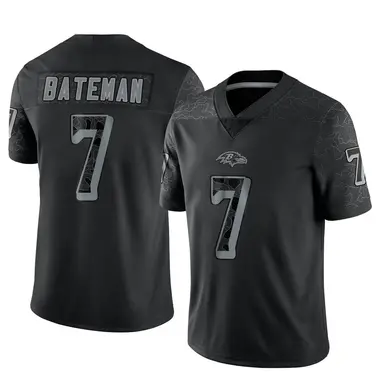 Rashod Bateman Men's Limited Black Baltimore Ravens Reflective Jersey