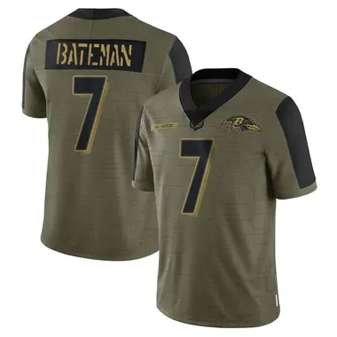 Rashod Bateman Men's Limited Olive Baltimore Ravens 2021 Salute To Service Jersey