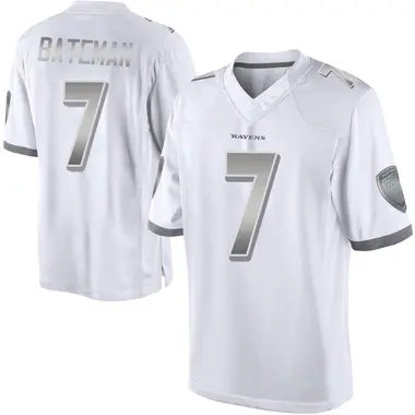 Rashod Bateman Men's Limited White Baltimore Ravens Platinum Jersey