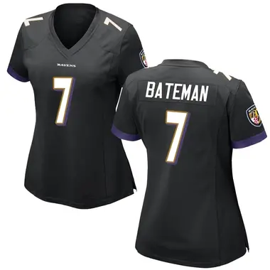 Rashod Bateman Women's Game Black Baltimore Ravens Jersey