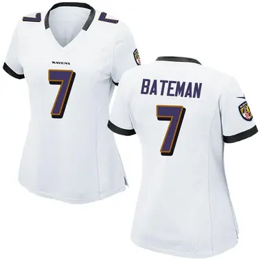 Rashod Bateman Women's Game White Baltimore Ravens Jersey