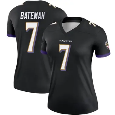 Rashod Bateman Women's Legend Black Baltimore Ravens Jersey
