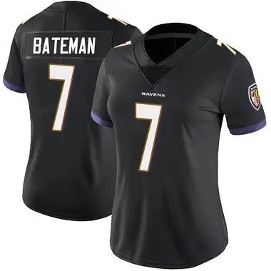 Rashod Bateman Women's Limited Black Baltimore Ravens Alternate Vapor Untouchable Jersey