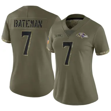 Rashod Bateman Women's Limited Olive Baltimore Ravens 2022 Salute To Service Jersey