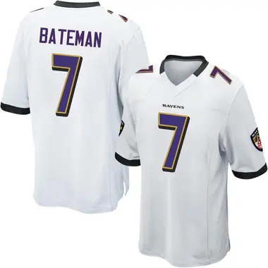 Rashod Bateman Youth Game White Baltimore Ravens Jersey