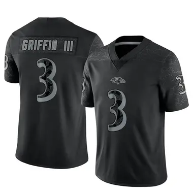 Robert Griffin III Men's Limited Black Baltimore Ravens Reflective Jersey