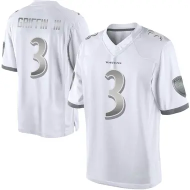 Robert Griffin III Men's Limited White Baltimore Ravens Platinum Jersey
